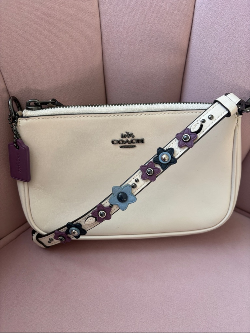 Authentic Coach Nolita 19 in chalk smooth leather!